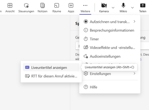 Untertitel anzeigen_MS Teams
